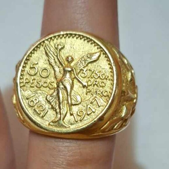 Mexican Centenario 18K Ring 1821-1947 - Picture 1 of 2
